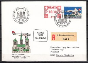 Switzerland, Scott cat. B541. Airplane issue. First day cover. ^