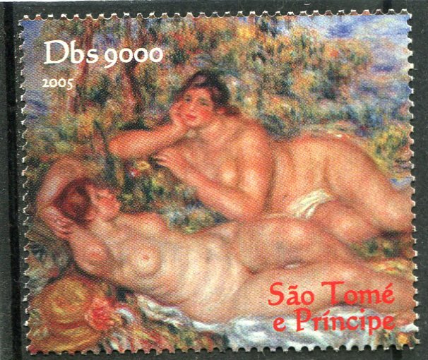 Sao Tome & Principe 2005 RENOIR NUDES Paintings 1 value Perforated Mint NH