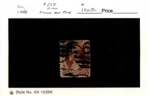 United States Postage Stamp, #217 Used, 1888 Hamilton (AC)