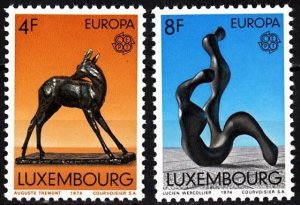 LUXEMBOURG / LUXEMBURG 1974 EUROPA: Sculpture. Complete set, MNH