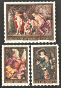 LIECHTENSTEIN Sc# 595 - 597 MNH FVF Set-3 Art Rubens