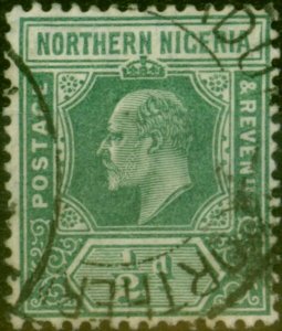 Northern Nigeria 1910 1/2d Green SG28a 'Damaged Frame & Crown' Fine Used