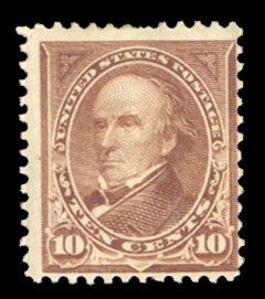 United States, 1894-95 #282C Cat$175, 1898 10c brown, hinged, short perf. and...