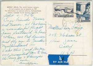 64659 - ICELAND - POSTAL HISTORY - POSTCARD to USA 1956 - WATERFALLS-