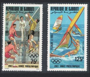 Djibouti Volleyball Surfing Olympic Games Los Angeles 1984 2v 1983 MNH