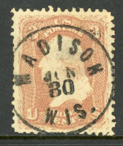 USA 1861 Washington 3¢ Rose Scott #65 VFU G197