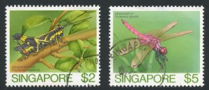 Singapore Scott 462-63 Used - 1985 Insects High Values - SCV $7.00