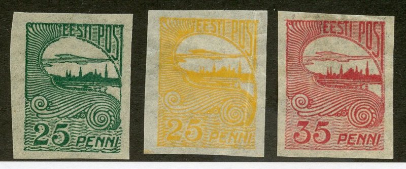 Estonia, Scott #39-41, Unused, Hinged