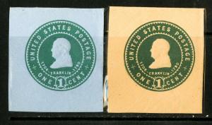 US Stamps # U381-2 1c Cut Square SUPERB Mint