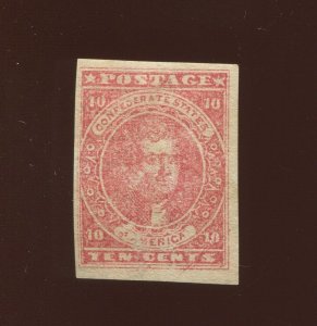 Confederate States 5 Jefferson 'SCRATCHED STONE VARIETY' Unused Stamp (Bz 1273)