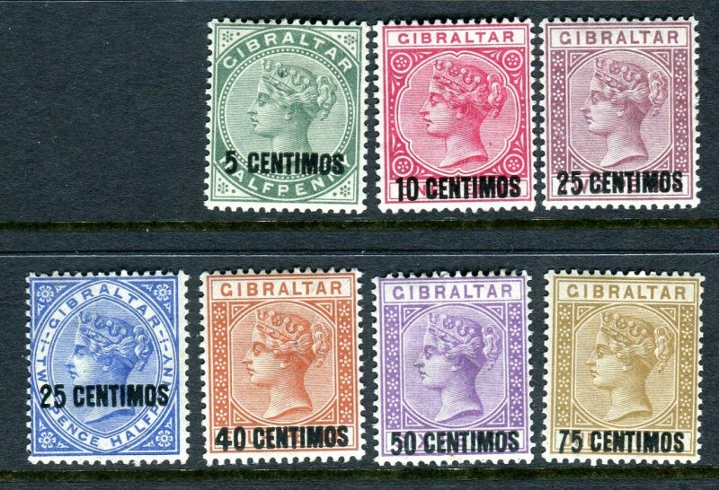 GIBRALTAR-1889  A mounted mint set to 75c on 1/- (top value is unmounted) Sg 15-