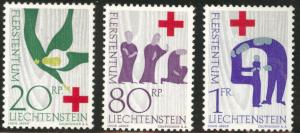 LIECHTENSTEIN Scott 376-378 MNH** 1963 Red Cross set