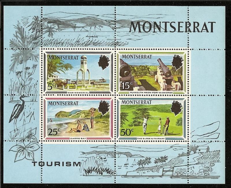 Montserrat  251a Mint OG 1970 Tourist Publicity Sheet