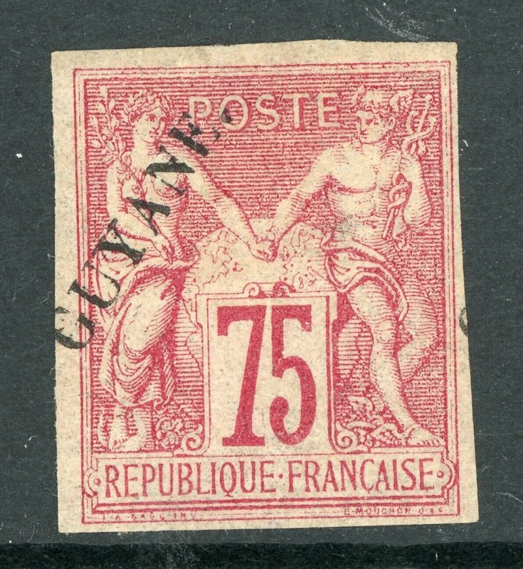 French Guiana 1892 French Colony 75¢ Carmine Scott #16 Mint E34