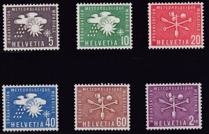 Switzerland 1956 World Meteorological Organization (6) Basic Set  XF/NH