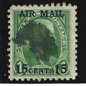 Canal Zone Scott #C2 Used 15c on 1c Airmail Surcharged 2021 CV $47.50