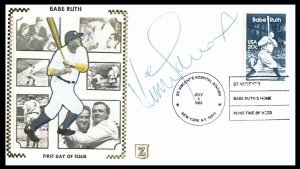 1983 Baseball - St Vincent cancel Babe Ruth silk cachet signed Vince Coleman (15