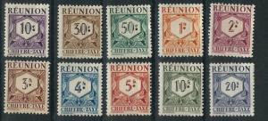 Reunion J26-35 Y&T TT 26-35 MNH VF 1947 SCV 10.30