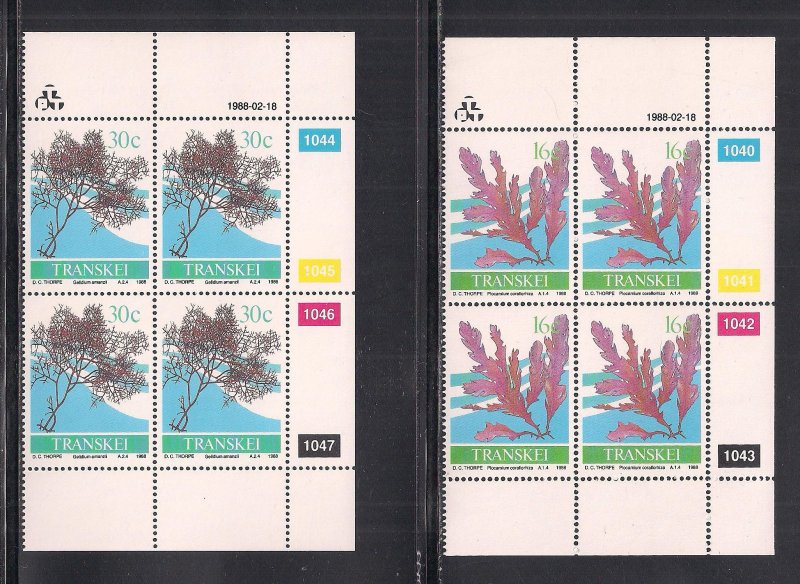 SOUTH AFRICA - TRANSKEI SC#199-202  4 CONTROL BKS/4 #1040-55    FVF/MNH  1988