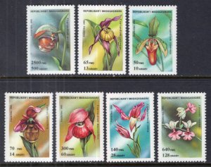 Madagascar 1272-1278 Orchids MNH VF