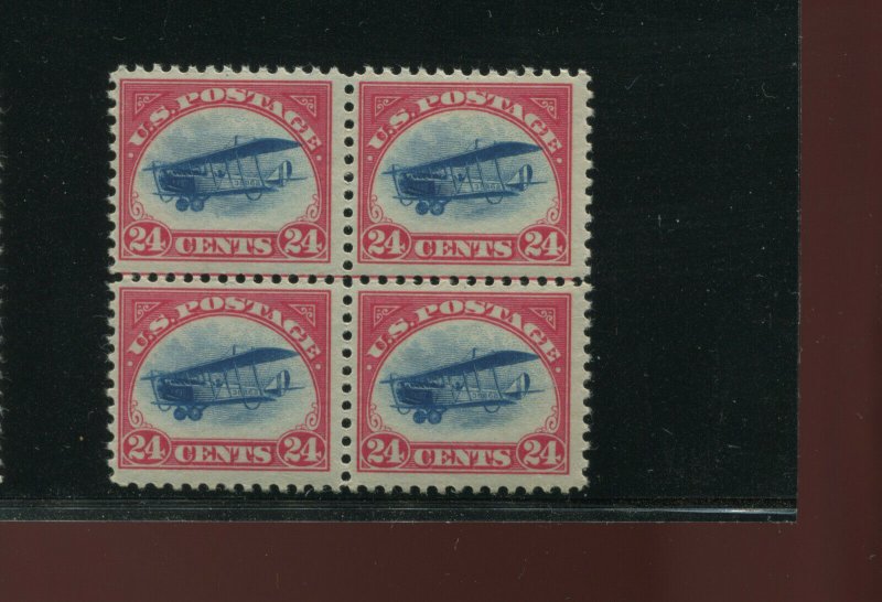 Scott C3 Curtiss Jenny Air Mail Mint Line  Block of 4 Stamps NH (Stock C3-15)