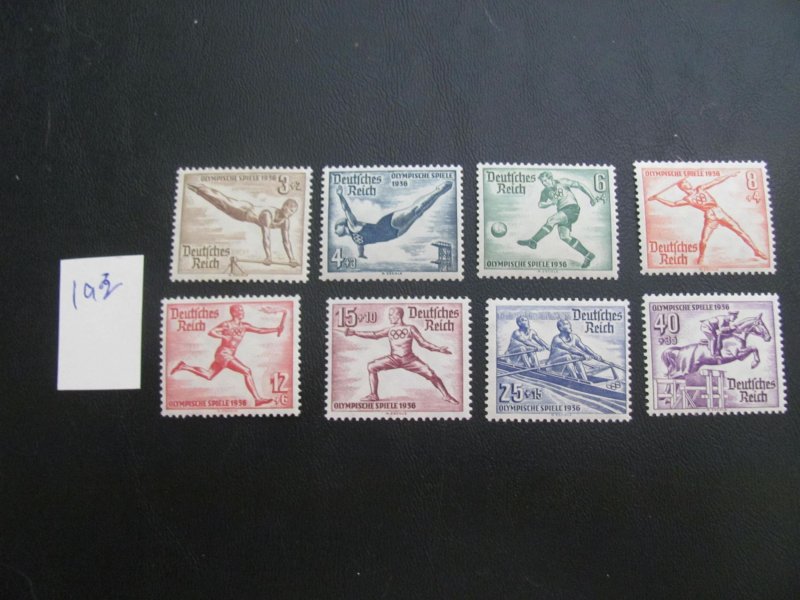 Germany 1936 MNH SC B82-B89 SET  VF/XF 140 EUROS (193)