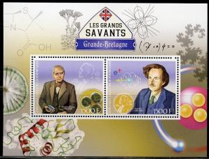 IVORY COAST 2017 BRITISH SCIENTISTS  FLEMING & DIRAC SHEET OF TWO  MINT NH