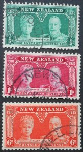 New Zealand 1935 GV Silver Jubilee set SG 573/575 used