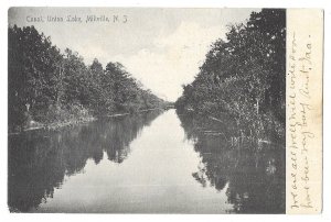 Canal, Union Lake, Millville, New Jersey Undivided Back PPC Mailed 1906