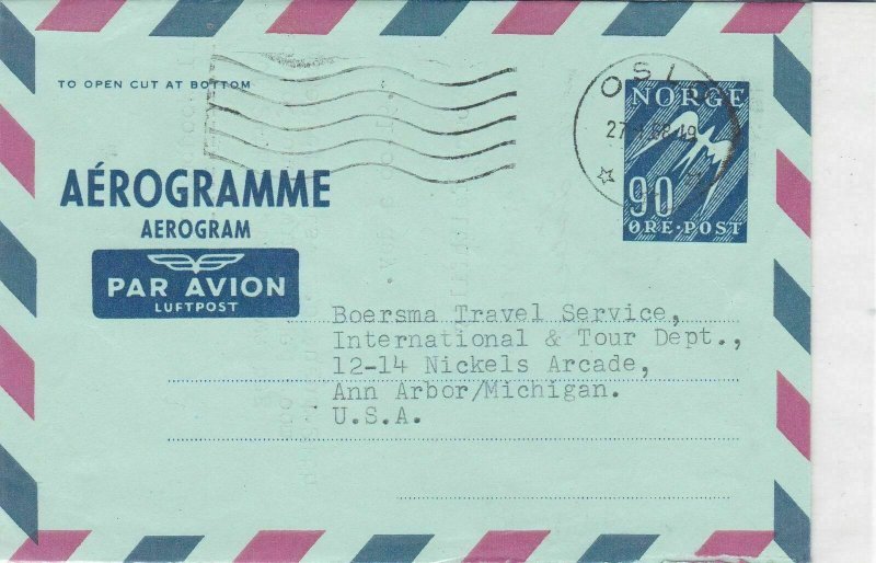 norway 1968 stamps cover ref 19403