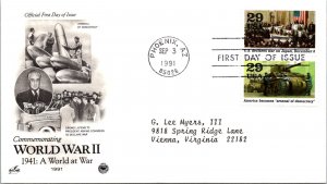 FDC 1991 SC #2559 War On Japan & Arsenal Of Democracy  Phoenix AZ - Pair - J2690