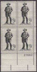 Scott # 1242 - US Plate Block Of 4 - Sam Houston - MNH - 1964