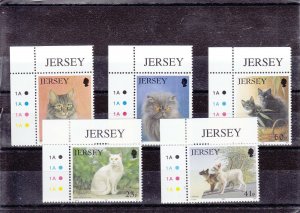 Jersey 1994 - Cats - SG 650-654 - MNH 