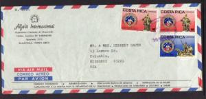 Costa Rica to Columbia MO Airmail  # 10 Cover 