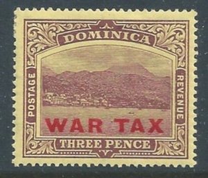 Dominica #MR4 MH 3p Roseau, Capital Ovptd.  War Tax