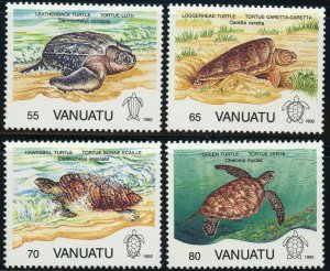 Vanuatu #577-580 Turtles Marine Life Reptiles Postage Stamps 1992 Mint LH