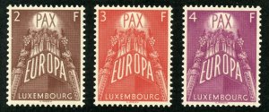 Luxembourg Scott 329-331 MNHOG - 1957 United Europe Set - SCV $49.00