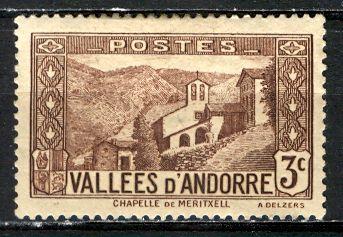 French Andorra 1932: Sc. # 25; */MH Single Stamp