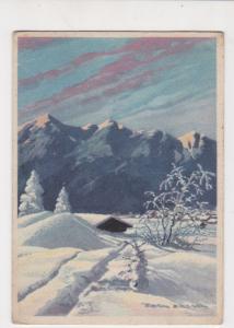 Germany 1949 Berlin Overprint Berlin Cancel Snowscene Stamps Card Ref 24119