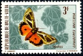 Butterfly, Burkina Faso stamp SC#246 used