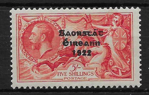 IRELAND SG100a 1935 5/= BRIGHT ROSE-RED FLAT ACCENT VAR MTD MINT