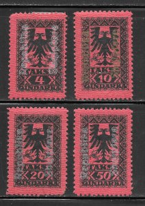 Albania Scott J27-J30 Unused HROG - 1925 Postage Dues Overprinted - SCV $7.60