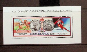 COOK ISL. Sc 1047 NH SOUVENIR SHEET OF 1991 - OLYMPICS. Sc$15