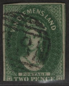 $Tasmania Sc#5 used, fine, wmk#6, Cv. $500