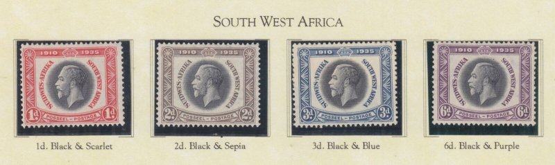 SOUTH WEST AFRICA, 1935 Silver Jubilee set of 4, mnh,/lhm./heavy hinged.