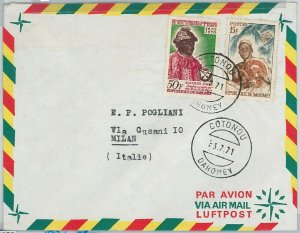 59369 - DAHOMEY - POSTAL HISTORY: Airmail COVER to ITALY 1971 - Snakes-