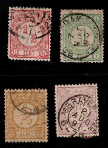 Netherlands Scott 34-37 used Numeral stamp set