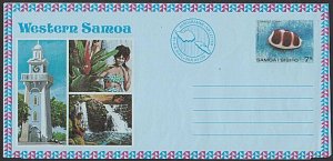 SAMOA 7s pictorial aerogramme - cowrie shell - unused.....................J626a