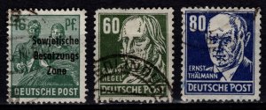 Germany 1948 Russian Zone, various 16pf, 60pf & 80pf [Used]