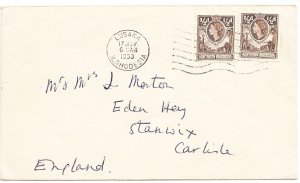 NORTHERN RHODESIA cover postmarked Lusaka, 17 Nov. 1953 to England